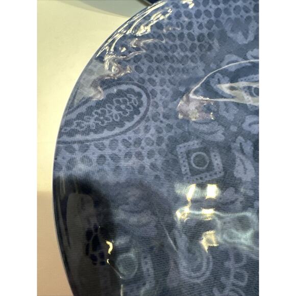 Set of 4 Southern Living Melamine Plates Navy Exclusively Dillards 9.25" - Picture 3 of 6